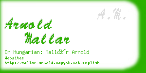 arnold mallar business card